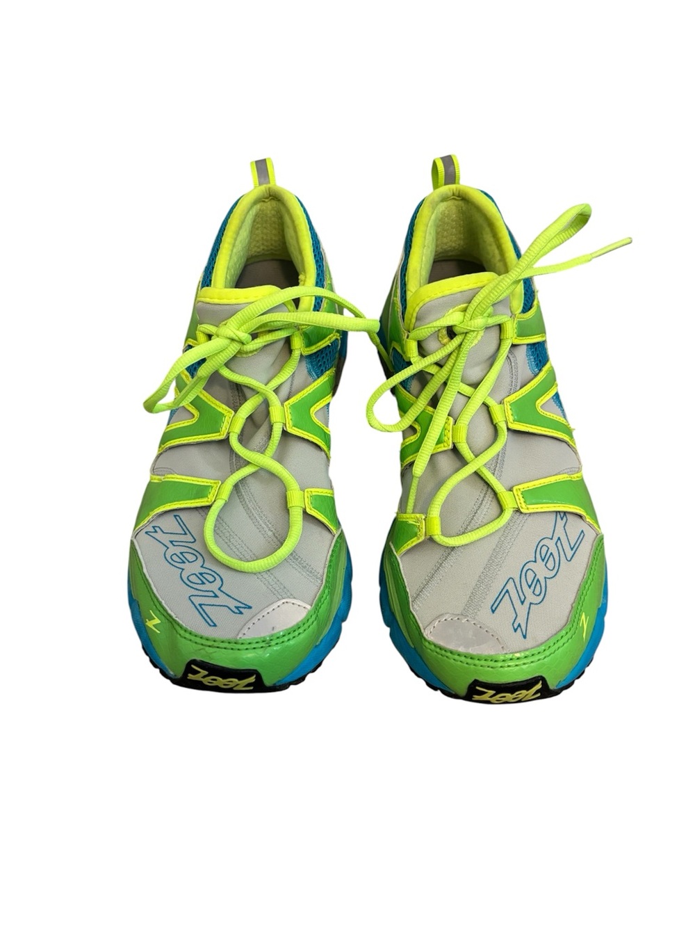 Zoot Ultra Kane 3.0 Neon Lime and Blue Runner Sneakers Sz 9.5